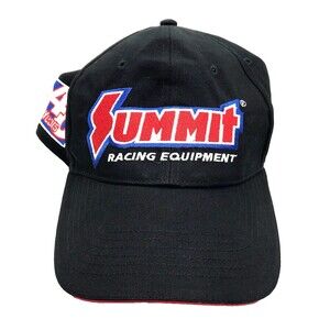 Summit Racing Equipment Baseball Cap Hat Mens One Size Black Cotton Adjustable